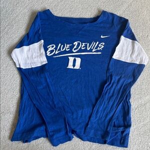 Nike Blue and White Long Sleeve Shirt